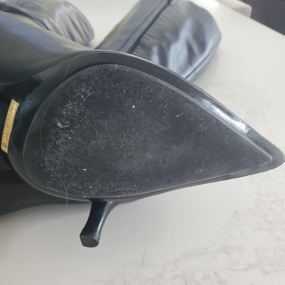 Stunning Cole Haan NikeAir Black Leather Kitten Heel Boots Needs Sole Repair 9.5 - Picture 13 of 13